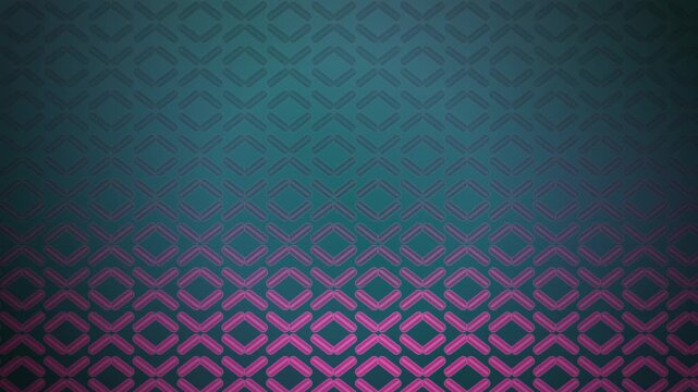 Glowing geometric diamond patterns loop seamlessly across a dark teal background in neon magenta and blue hues.