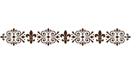 Elegant brown fleur de lis decorative border vector element for © @ahmedmaynul
