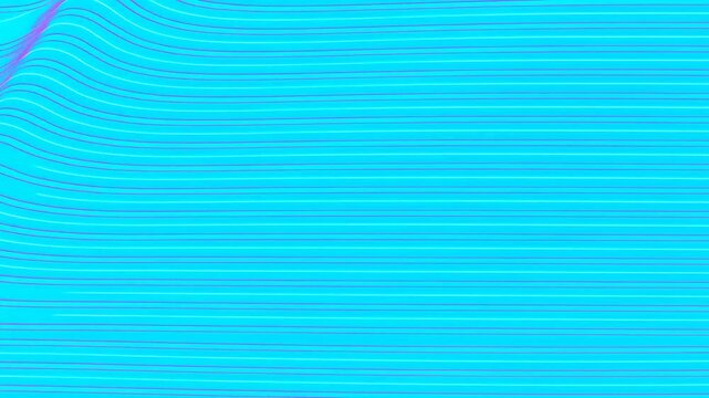 Turquoise abstract lines ripple and bend across a bright minimalist background