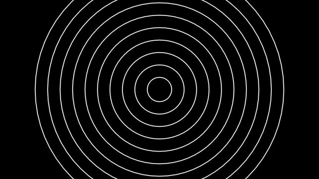 White color animation circle spiral wave type polygon on dark background. 4k animation