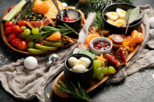 Healthy Christmas appetizers. Healthy food concept.