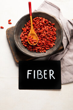 Dry red goji berries for a healthy diet.