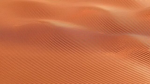 Orange sand dunes show fine parallel ripples across a warm, abstract desert surface