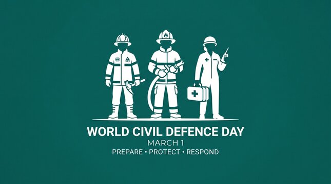 World civil defence day vector illustration