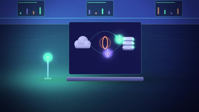 Cloud to database data sync AI agent workflow tilted view building up