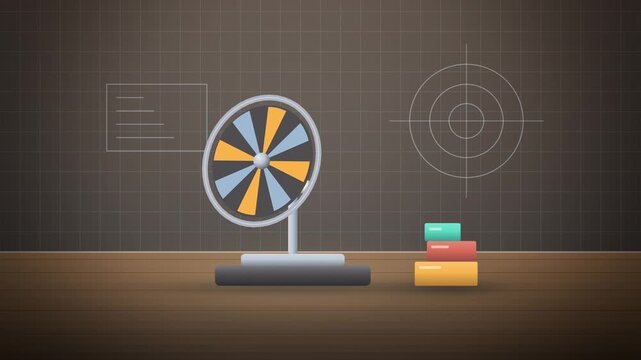 Gyroscope precessing on a pedestal quantum physics lab close-up