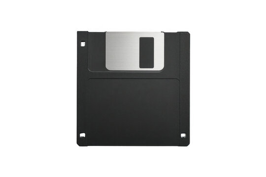 Black floppy disk representing data saving and retro technology