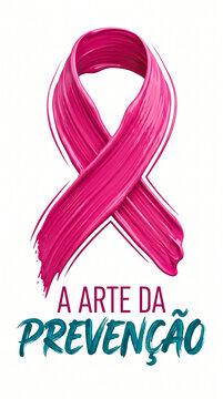 Pink ribbon art of prevention awareness