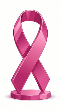 Pink ribbon symbol for breast cancer awareness