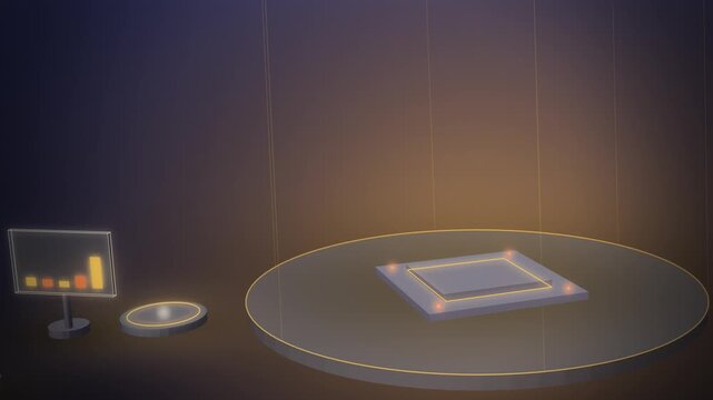 Golden digital vault lift looping motion