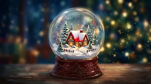 A beautifully crafted christmas snow globe capturing the magic and wonder of the holiday season with a festive winter scene