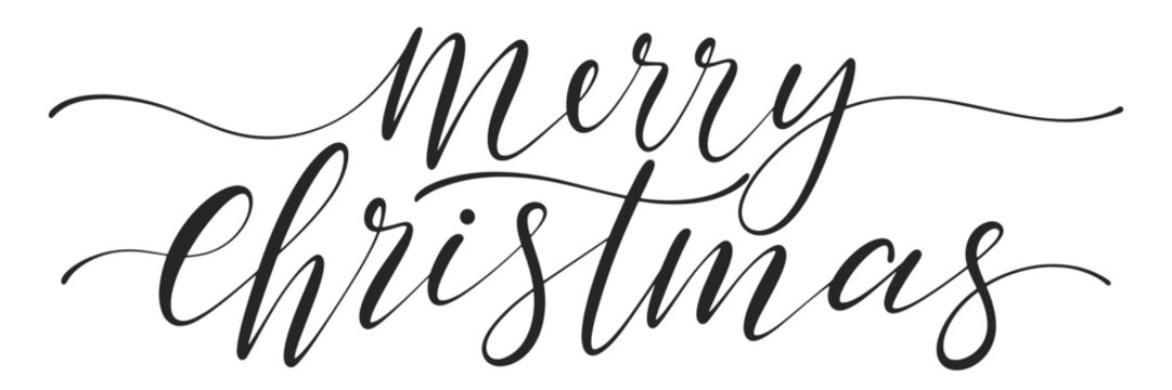 Merry christmas lettering calligraphy vector eps