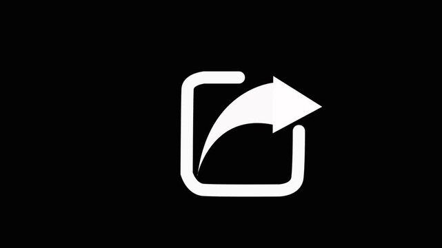 White share icon button on black background clean user interface symbol highlighting digital connectivity