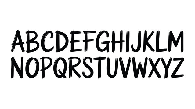 Handwritten style uppercase and lowercase alphabet letters displayed on plain background with rows white background