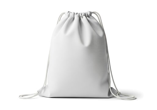 Empty white drawstring backpack sack bag for branding and design mockup