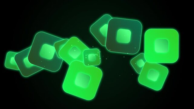 Abstract Neon Emerald Horizon Widescreen Loop Seamless Loop with #f...