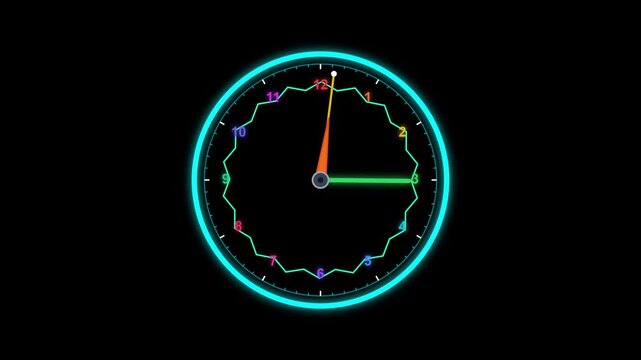 Abstract Neon Holographic Chrono Dial Loop Seamless Loop with #ff00...