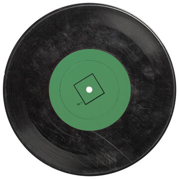 Aged compact vinyl record 7"