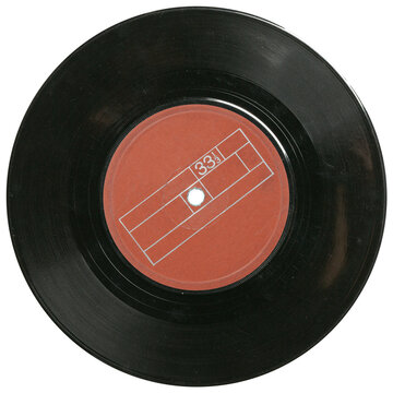 Old compact vinyl record, 7"vinyl record with blank label
