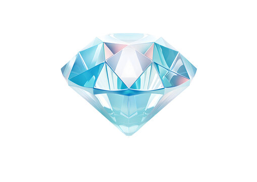 Png. Crystal diamond gem with sharp facets and blue highlights on transparent background.
