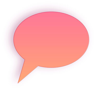 Pink speech bubble with transparent background for communication
