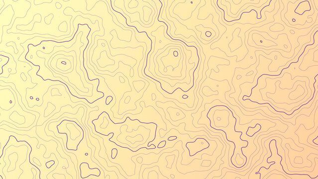 Topographic contour line background with cream and brown map pattern for modern minimal graphic design and banner