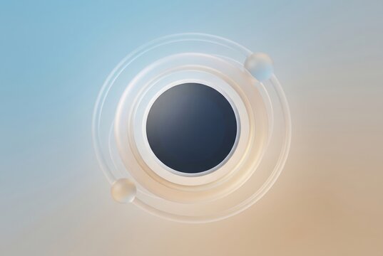 Minimalist thermostat dial floating in soft gradient background