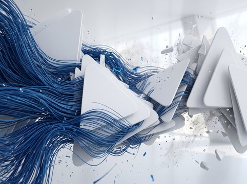3D white geometric abstract back