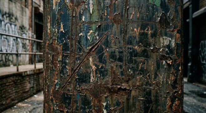 The Raw and Gritty Appeal of a Deeply Weathered and Scratched Surface with an Urban Look
