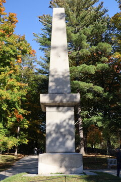 The Historic 1836 Battle Monument at the Old North Bridge in Concord, Massachusetts