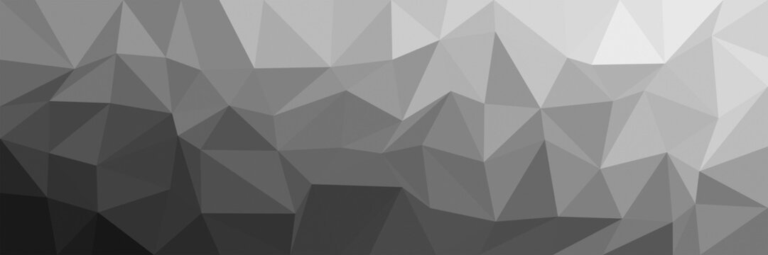 Low poly triangle background with grey and charcoal geometric facet pattern for modern abstract graphic design