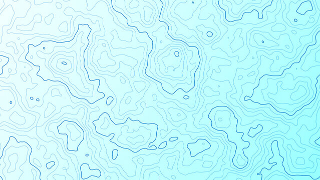 Topographic contour line map background in Blue and white tone for modern banner poster cover design