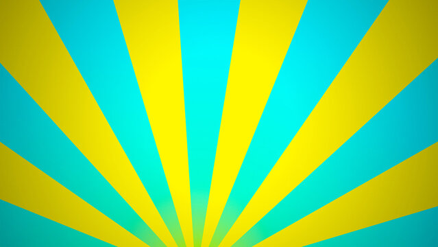 Yellow sunburst radial ray beam background for retro comic modern banner poster card template graphic design