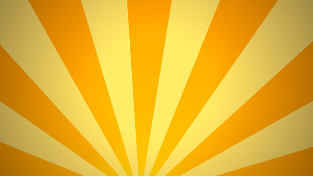 Retro sunburst ray background in orange and yellow tone for vintage poster banner card design template