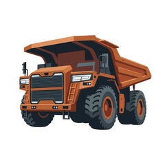 Orange mining dump truck vector illustration © Suryati