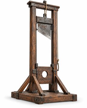 Historical Guillotine Isolated on White Background &ndash; Generative AI Illustration