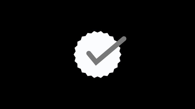 Minimalist checkmark inside scalloped border icon