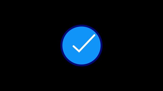 Blue checkmark icon with white tick inside circle