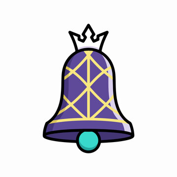 Stylized purple royal bell illustration with a crown top.