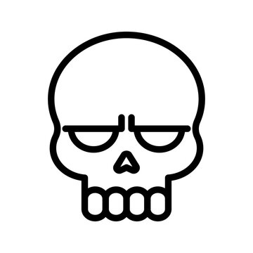 Skull death Halloween. Scary, toxic emoji, vector symbol, sign icon, and illustration