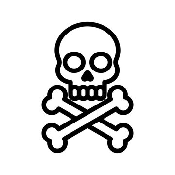 Skull death Halloween. Scary, toxic emoji, vector symbol, sign icon, and illustration