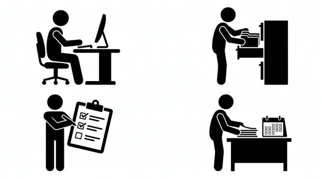Set of Professional Office Productivity Icons