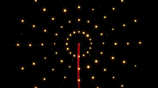 Radial glowing string lights carnival Ferris wheel background loop