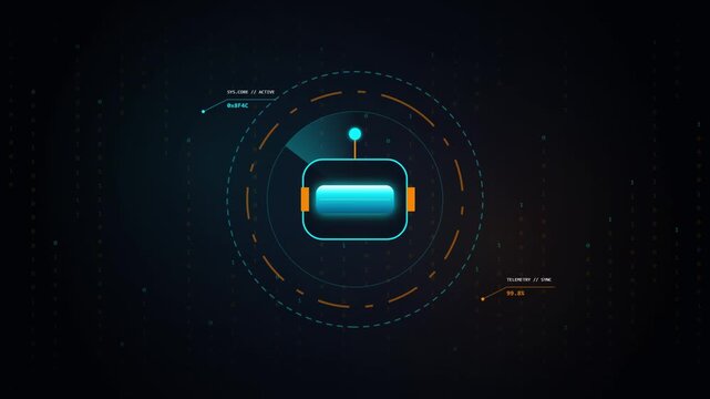 Futuristic dark tech HUD target and scanner interface loop   