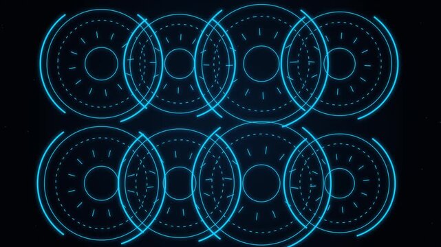 Futuristic blue HUD sci-fi tech circles and radar pattern loop