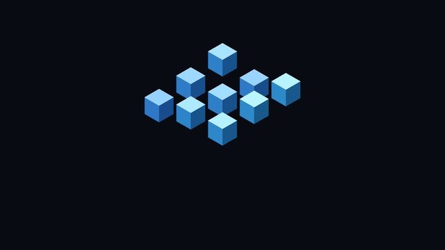 Isometric Blocks Loading Animation Seamless Loop