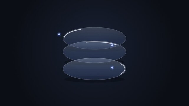 Layered 3D Discs Loading Animation Seamless Loop