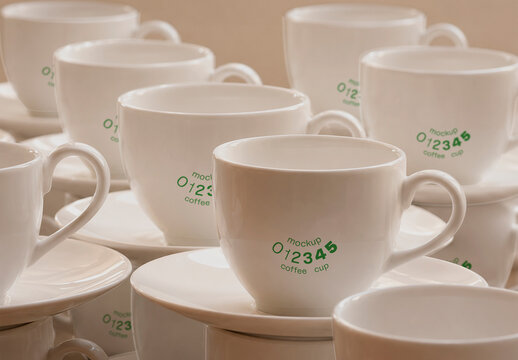 Coffee Shop Stacked Cups Mockup