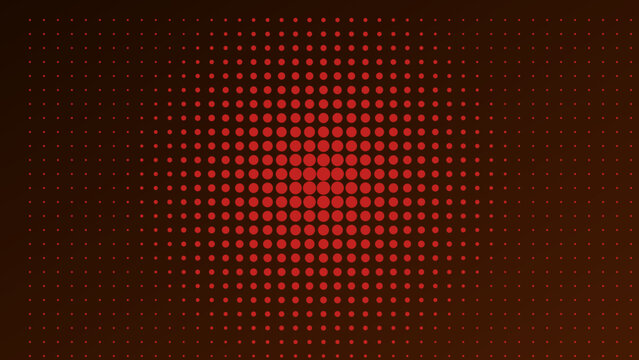 Red halftone pattern background with circular dots and gradient effect for modern graphic design