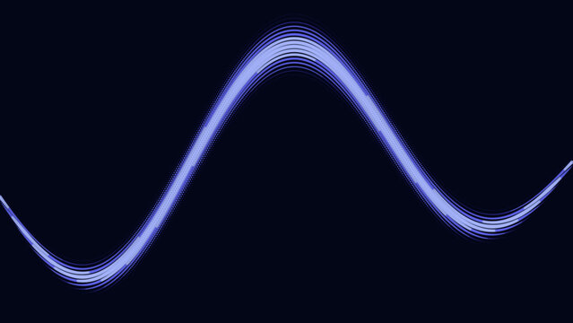 Abstract blue light wave flowing on a dark background for modern technology design